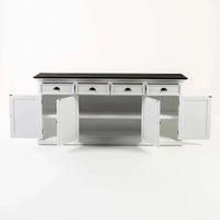 Halifax Contrast Buffetkast 200 cm met 4 deuren en 4 lades | Wit/Zwart - afbeelding 2