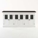 Halifax Contrast Dressoir met 6 glazen deuren 200 cm | Wit/Zwart - Mooier Thuis