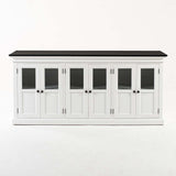 Halifax Contrast Dressoir met 6 glazen deuren 200 cm - wit en zwart - Mooier Thuis