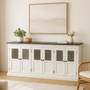 Halifax Contrast Dressoir met 6 glazen deuren 200 cm | Wit/Zwart - afbeelding 15