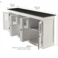 Halifax Contrast Dressoir met 6 glazen deuren 200 cm | Wit/Zwart - afbeelding 2