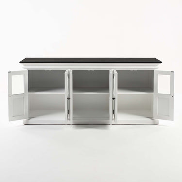 Halifax Contrast Dressoir met 6 glazen deuren 200 cm | Wit/Zwart - afbeelding 3
