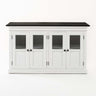 Halifax Contrast Buffetkast met 4 glazen deuren 145 cm - wit en zwart - Mooier Thuis