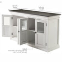 NovaSolo Halifax Contrast Buffetkast met 4 glazen deuren 145 cm | Wit/Zwart - Mooier Thuis