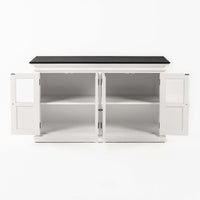 Halifax Contrast Buffetkast met 4 glazen deuren 145 cm | Wit/Zwart - afbeelding 2
