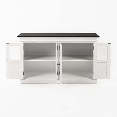 Halifax Contrast Buffetkast met 4 glazen deuren 145 cm | Wit/Zwart - afbeelding 2