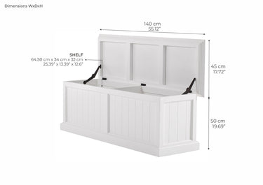 Halifax Opbergkist 130 cm | Wit - afbeelding 5