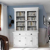 NovaSolo Halifax Vitrinekast met glazen deuren en onderkast 145 cm | Wit