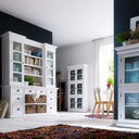 NovaSolo Halifax dressoir met opzetkast en 4 rotan manden | Wit - Mooier Thuis
