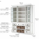 Halifax dressoir met opzetkast en 4 rotan manden | Wit - afbeelding 2