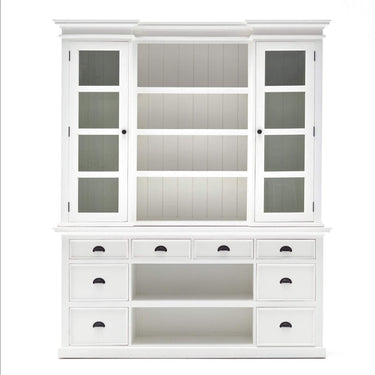 Halifax dressoir met opzetkast en 4 rotan manden | Wit - afbeelding 3
