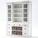 Halifax dressoir met opzetkast en 4 rotan manden | Wit - afbeelding 4