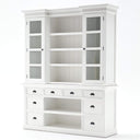 Halifax dressoir met opzetkast en 4 rotan manden | Wit - afbeelding 5