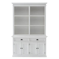 Halifax Buffetkast met opzetkast 6 planken 145 cm | Wit - Mooier Thuis