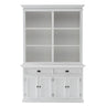 Halifax Buffetkast met opzetkast 6 planken 145 cm - wit - Mooier Thuis