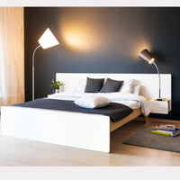 Bett mit Nachttischen Weiß 160 cm