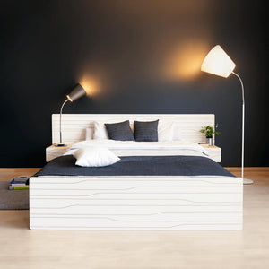 Bed met nachtkastjes Wit Patroon 160 cm