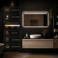 Badkamerspiegel Ambi 100×60 cm met dimbare LED en anticondens