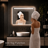 Badkamerspiegel Ambi 80×60 cm met dimbare LED en anticondens