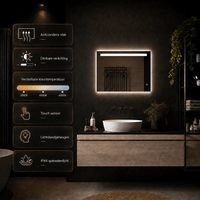 Badkamerspiegel Ambi 80×60 cm met dimbare LED en anticondens