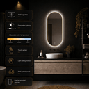 Badkamerspiegel Aurelia 40×80 cm met gouden lijst met dimbare LED en anticondens