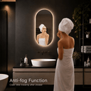 Badkamerspiegel Aurelia 40×80 cm met gouden lijst met dimbare LED en anticondens