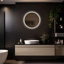 Badkamerspiegel Aurora 60×60 cm met gouden lijst met dimbare LED en anticondens