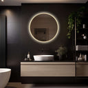 Badkamerspiegel Aurora 80×80 cm met gouden lijst met dimbare LED en anticondens