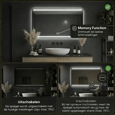 Badkamerspiegel Felix 120×70 cm met dimbare LED en anticondens