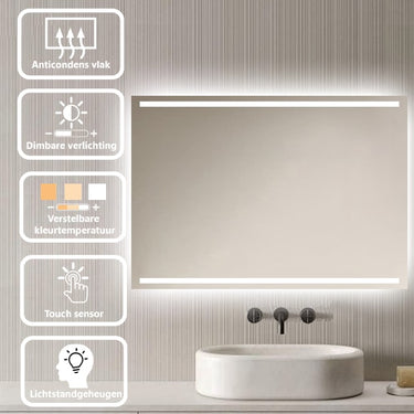 Badkamerspiegel Felix 80×60 cm met dimbare LED en anticondens