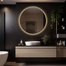 Badkamerspiegel rond met LED en zwarte lijst - Ilona 100×100 cm - glas - Mooier Thuis