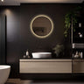 Badkamerspiegel rond met LED en zwarte lijst - Ilona 60×60 cm - glas - Mooier Thuis