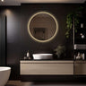 Badkamerspiegel rond met LED en zwarte lijst - Ilona 80×80 cm - glas - Mooier Thuis