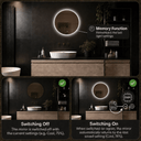Badkamerspiegel Lena 80×80 cm met dimbare LED en anticondens
