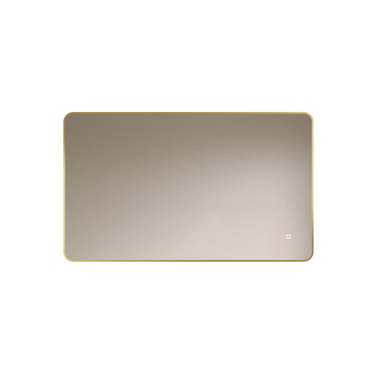 Badkamerspiegel Marbella 100×60 cm met gouden lijst met dimbare LED en anticondens