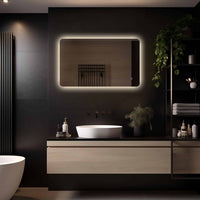 Rechthoekig badkamerspiegel Marbella 100×60 cm met LED-verlichting rondom met gouden lijst