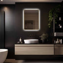 Badkamerspiegel Marbella 80×60 cm met gouden lijst met dimbare LED en anticondens