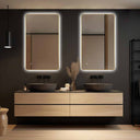 Badkamerspiegel Marbella 120×60 cm met gouden lijst met dimbare LED en anticondens