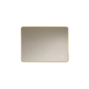 Badkamerspiegel Marbella 80×60 cm met gouden lijst met dimbare LED en anticondens