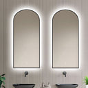 Badkamerspiegel Marrakech 45×100 cm met zwarte lijst met dimbare LED en anticondens