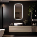 Rechthoekig badkamerspiegel Milano 50×100 cm met LED-verlichting rondom met gouden lijst
