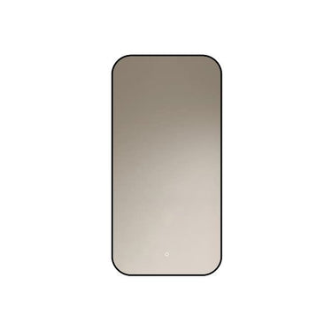 Badkamerspiegel Monaco 50×100 cm met zwarte lijst met dimbare LED en anticondens