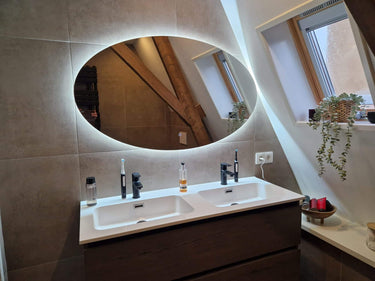 Badkamerspiegel Rondo 120×70 cm met dimbare LED en anticondens