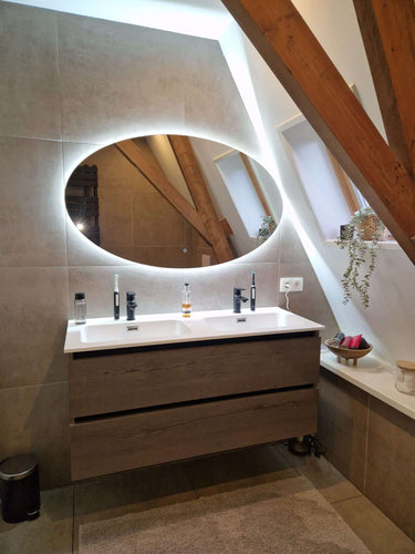 Badkamerspiegel Rondo 120×70 cm met dimbare LED en anticondens