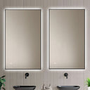 Badkamerspiegel Sorento 100×60 cm met zwarte lijst met dimbare LED en anticondens