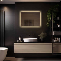 Rechthoekig badkamerspiegel Sorento 80×60 cm met LED-verlichting rondom met zwarte lijst