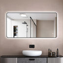 Badkamerspiegel Valencia 120×60 cm met zwarte lijst met dimbare LED en anticondens