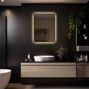 Rechthoekig badkamerspiegel Valencia 80×60 cm met LED-verlichting rondom met zwarte lijst