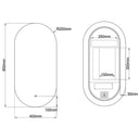 Badkamerspiegel Vienna 40×80 cm met zwarte lijst met dimbare LED en anticondens