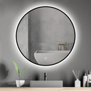 Badkamerspiegel Ilona 50×50 cm met zwarte lijst met dimbare LED en anticondens